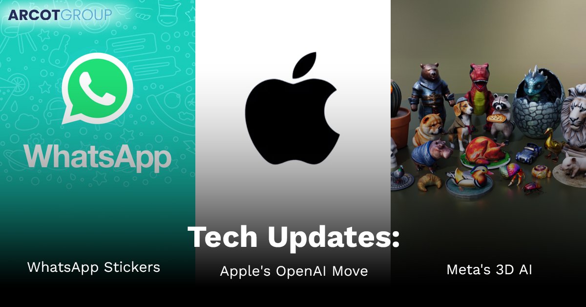 Tech Updates: WhatsApp Stickers, Apple’s Open-AI Move, Meta’s 3D AI